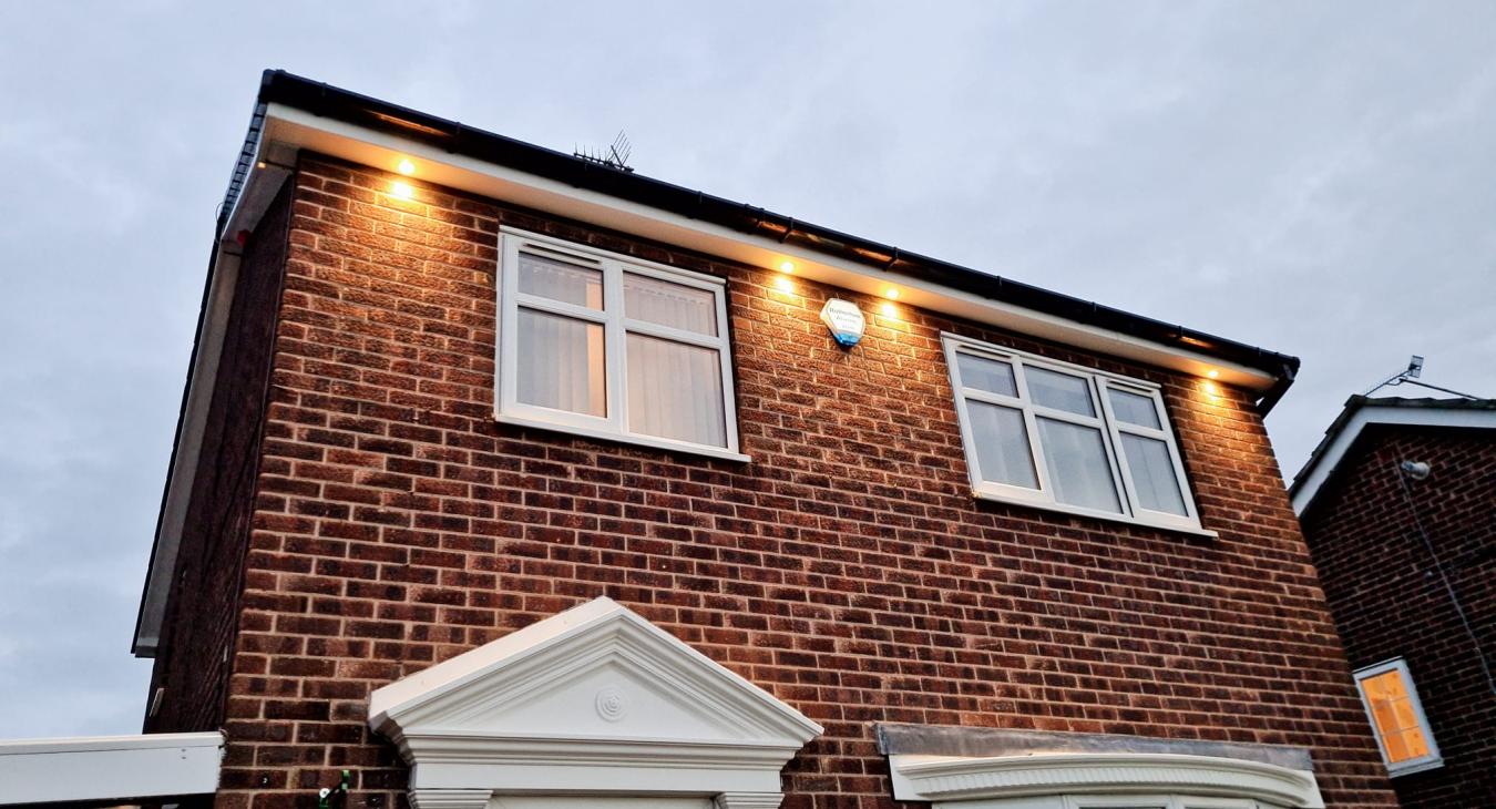 Outdoor downlight installation in Rotherham