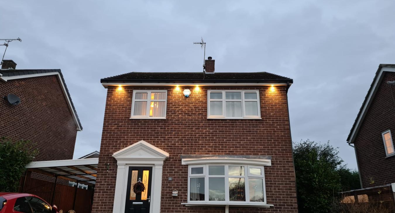 Outdoor downlight installation in Rotherham