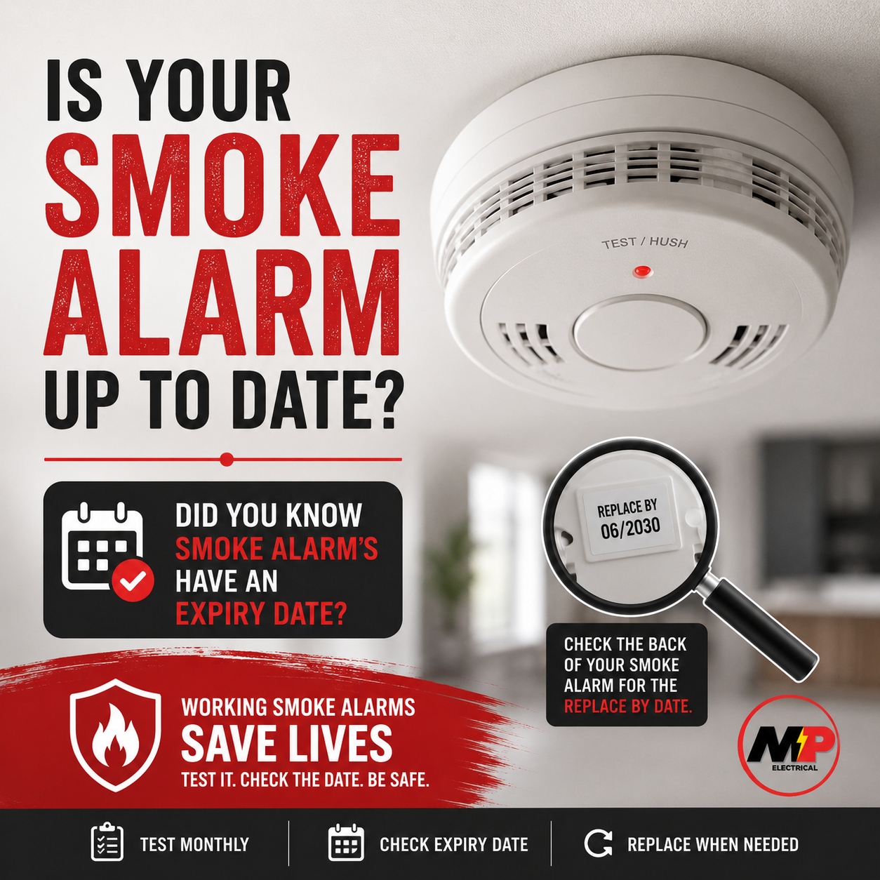 Smoke alarm installation by MP Electrical in a South Yorkshire home