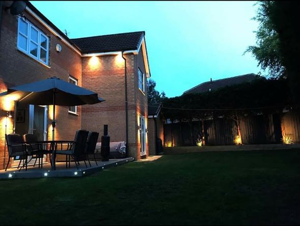 Garden lighting installation by MP Electrical in Rotherham