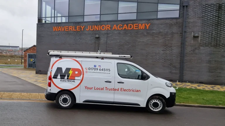 MP Electrical van outside Waverley Junior Academy